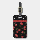 RAB Rockabilly Zeer Cherry Cherries Black Bagagelabel (Voorkant verticaal)