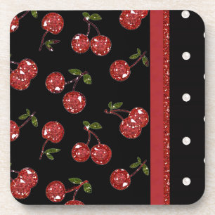 RAB Rockabilly Zeer Cherry Cherries Black Bier Onderzetter
