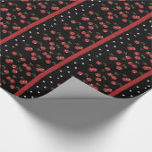 RAB Rockabilly Zeer Cherry Cherries Black Cadeaupapier (Hoek)