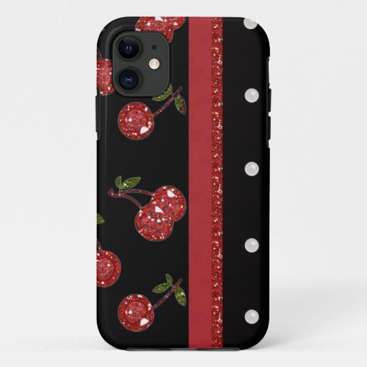 RAB Rockabilly Zeer Cherry Cherries Black Case-Mate iPhone Case (Achterkant)