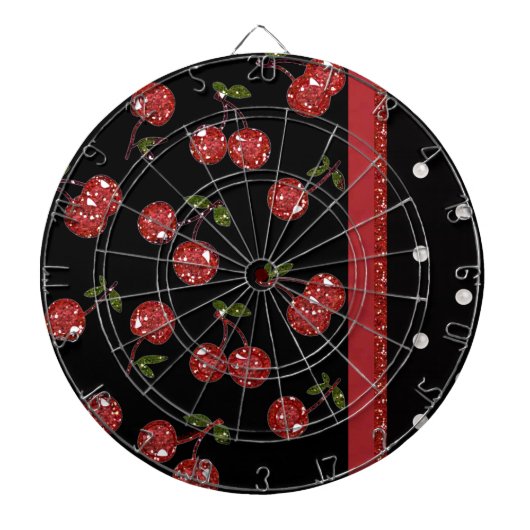 RAB Rockabilly Zeer Cherry Cherries Black Dartbord (Voorkant)