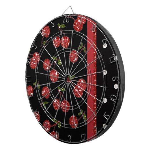RAB Rockabilly Zeer Cherry Cherries Black Dartbord (Voorkant Rechts)