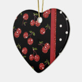 RAB Rockabilly Zeer Cherry Cherries Black Keramisch Ornament (Links)