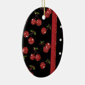 RAB Rockabilly Zeer Cherry Cherries Black Keramisch Ornament (Rechts)