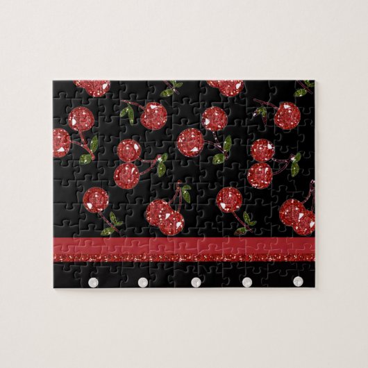 RAB Rockabilly Zeer Cherry Cherries Black Legpuzzel (Horizontaal)