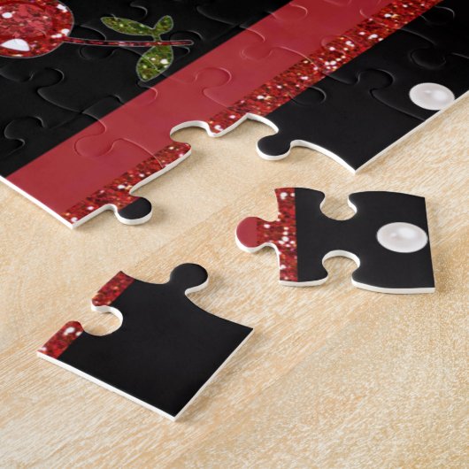 RAB Rockabilly Zeer Cherry Cherries Black Legpuzzel (Zijkant)