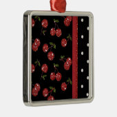 RAB Rockabilly Zeer Cherry Cherries Black Metalen Ornament (Rechts)