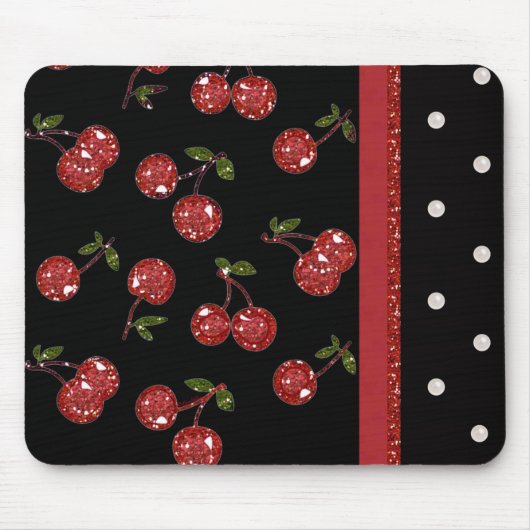 RAB Rockabilly Zeer Cherry Cherries Black Muismat (Voorkant)