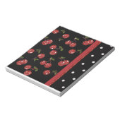 RAB Rockabilly Zeer Cherry Cherries Black Notitieblok (Linkerzijde)