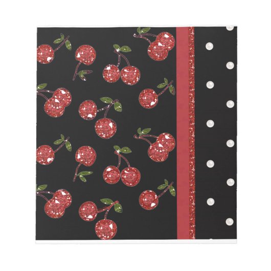 RAB Rockabilly Zeer Cherry Cherries Black Notitieblok (Voorkant)