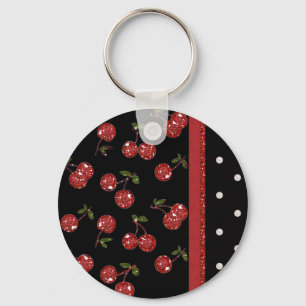 RAB Rockabilly Zeer Cherry Cherries Black Sleutelhanger