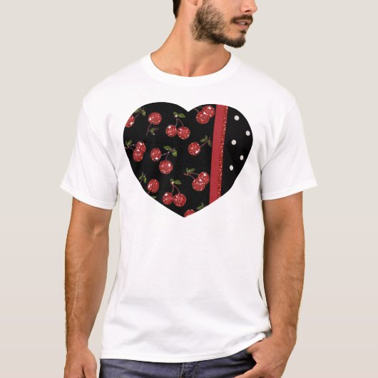 RAB Rockabilly Zeer Cherry Cherries Black T-shirt (Voorkant)