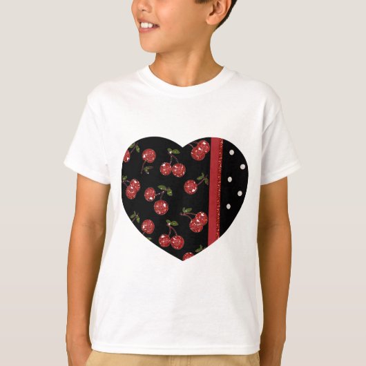 RAB Rockabilly Zeer Cherry Cherries Black T-shirt (Voorkant)