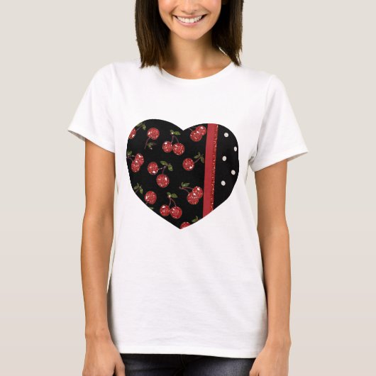 RAB Rockabilly Zeer Cherry Cherries Black T-shirt (Voorkant)