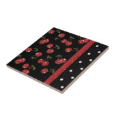RAB Rockabilly Zeer Cherry Cherries Black Tegeltje (Zijkant)