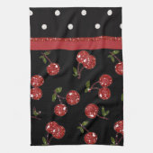 RAB Rockabilly Zeer Cherry Cherries Black Theedoek (Verticaal)