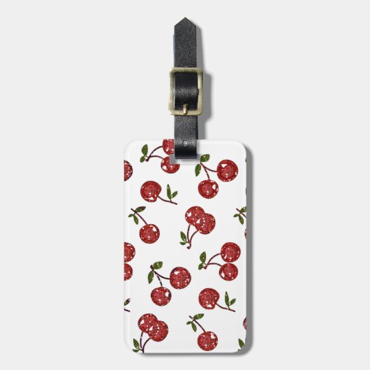 RAB Rockabilly Zeer Cherry Cherry Cherries op Whit Bagagelabel (Voorkant verticaal)