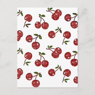 RAB Rockabilly Zeer Cherry Cherry Cherries op Whit Briefkaart
