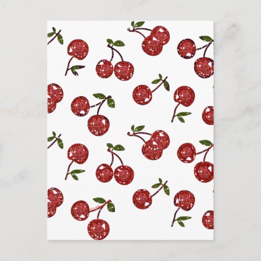 RAB Rockabilly Zeer Cherry Cherry Cherries op Whit Briefkaart (Voorkant)