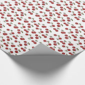 RAB Rockabilly Zeer Cherry Cherry Cherries op Whit Cadeaupapier (Hoek)