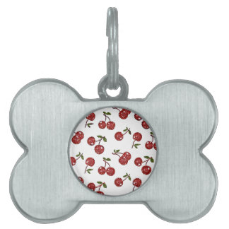 RAB Rockabilly Zeer Cherry Cherry Cherries op Whit Huisdieren Naamplaatje
