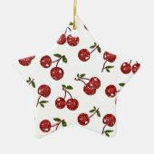 RAB Rockabilly Zeer Cherry Cherry Cherries op Whit Keramisch Ornament (Voorkant)