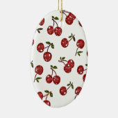 RAB Rockabilly Zeer Cherry Cherry Cherries op Whit Keramisch Ornament (Rechts)