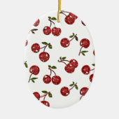 RAB Rockabilly Zeer Cherry Cherry Cherries op Whit Keramisch Ornament (Voorkant)