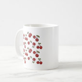 RAB Rockabilly Zeer Cherry Cherry Cherries op Whit Koffiemok (Voorkant links)