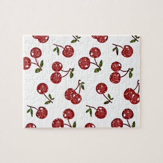 RAB Rockabilly Zeer Cherry Cherry Cherries op Whit Legpuzzel (Horizontaal)