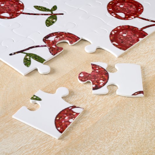 RAB Rockabilly Zeer Cherry Cherry Cherries op Whit Legpuzzel (Zijkant)