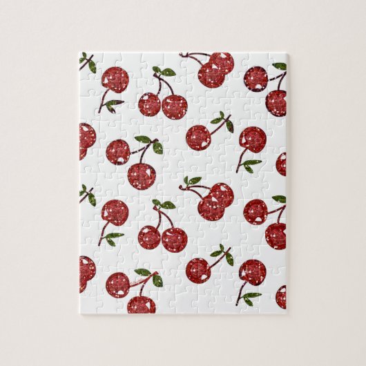 RAB Rockabilly Zeer Cherry Cherry Cherries op Whit Legpuzzel (Verticaal)