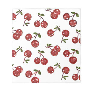 RAB Rockabilly Zeer Cherry Cherry Cherries op Whit Notitieblok