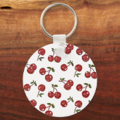 RAB Rockabilly Zeer Cherry Cherry Cherries op Whit Sleutelhanger (Voorkant)