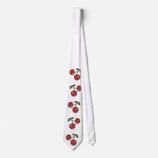 RAB Rockabilly Zeer Cherry Cherry Cherries op Whit Stropdas