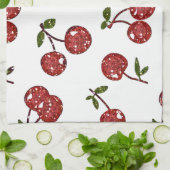 RAB Rockabilly Zeer Cherry Cherry Cherries op Whit Theedoek (Gevouwen)