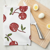 RAB Rockabilly Zeer Cherry Cherry Cherries op Whit Theedoek (Quarter Fold)