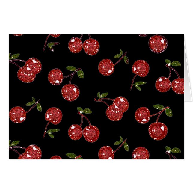 RAB Rockabilly Zeer Cherry Cherry Cherries op zwar (Voorkant Horizontaal)