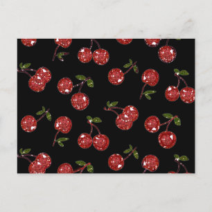 RAB Rockabilly Zeer Cherry Cherry Cherries op zwar Briefkaart