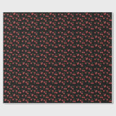 RAB Rockabilly Zeer Cherry Cherry Cherries op zwar Cadeaupapier (Vlak)