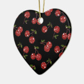 RAB Rockabilly Zeer Cherry Cherry Cherries op zwar Keramisch Ornament (Links)