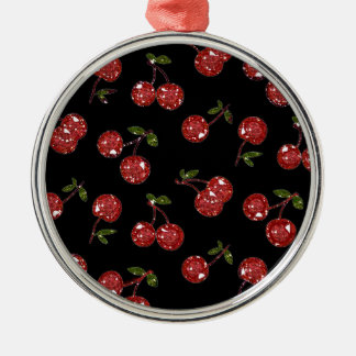 RAB Rockabilly Zeer Cherry Cherry Cherries op zwar Metalen Ornament