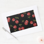 RAB Rockabilly Zeer Cherry Cherry Cherries op zwar Rechthoekige Sticker (Envelop)