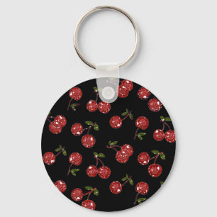 RAB Rockabilly Zeer Cherry Cherry Cherries op zwar Sleutelhanger