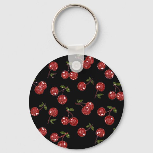 RAB Rockabilly Zeer Cherry Cherry Cherries op zwar Sleutelhanger (Voorkant)