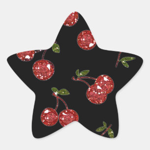 RAB Rockabilly Zeer Cherry Cherry Cherries op zwar Ster Sticker