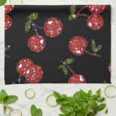 RAB Rockabilly Zeer Cherry Cherry Cherries op zwar Theedoek (Gevouwen)