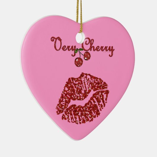 RAB Rockabilly Zeer Cherry Kiss Keramisch Ornament (Rechts)