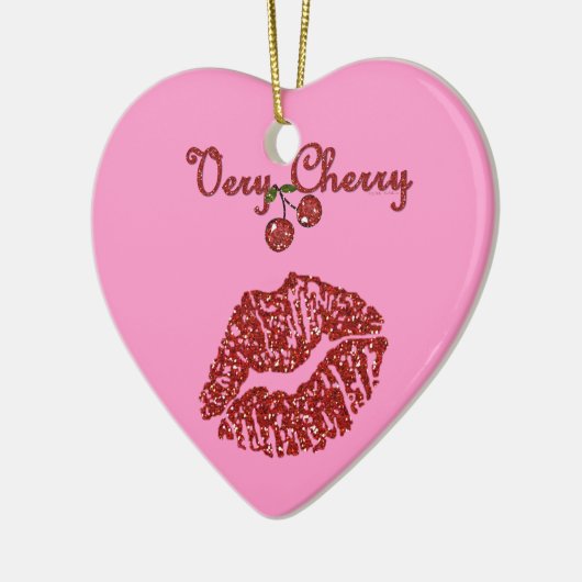 RAB Rockabilly Zeer Cherry Kiss Keramisch Ornament (Links)