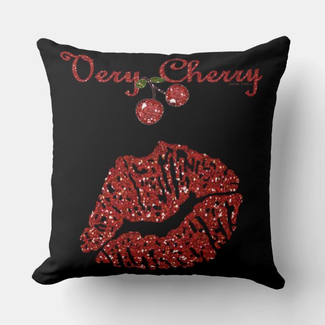 RAB Rockabilly Zeer Cherry Kiss Kussen (Voorkant)